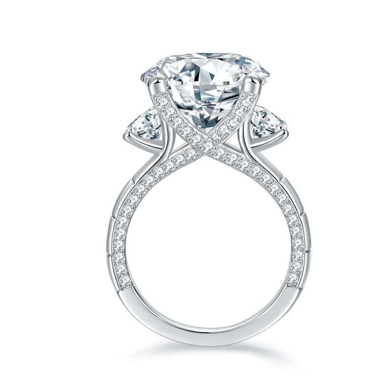 5CT Full Moissanite Diamond Luxury Ring Wedding Rings 925 Sterling Silver 18k White Gold Top Quality Ring for Women New