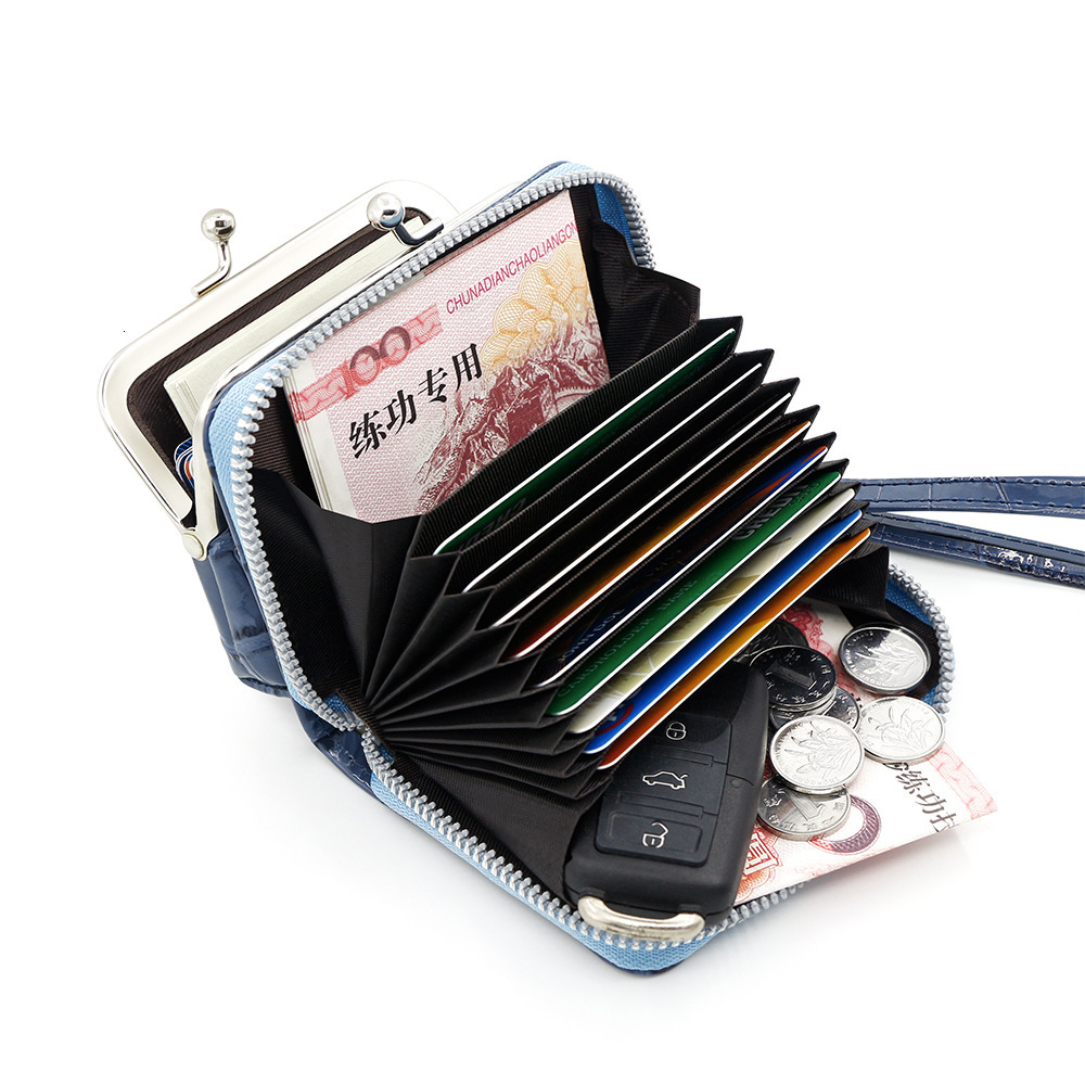 Designer Wallet Stone Patterned Lacquered Leather Women S Hand Held Organ Coin Purse With Multiple Card Slots And Metal Clip Buckles Luxury Wallet Key