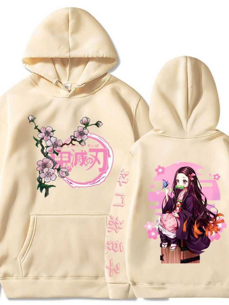 Demon Slayer Anime Hoodies Kamado Nezuko Manga Printed Men Women Hooded Pullovers Oversized Streetwear Male Harajuku SweatshirtXJ2500118