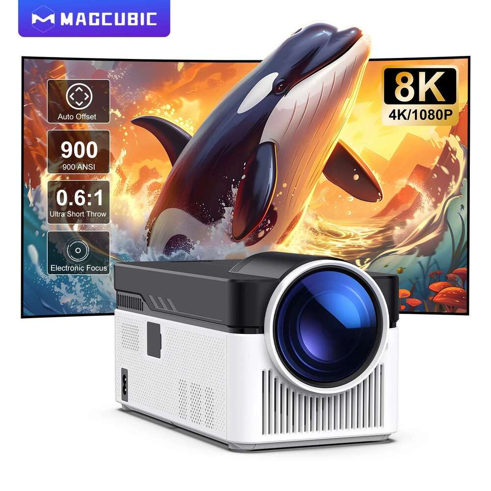 Magcubic HY450 Projector With Ultra Short Throw Auto Offset 1080P 8K Electronic Focus 900 ANSI Air Mouse Voice Assistant H716