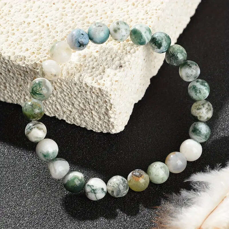 Temu's new hot selling natural stone Indian agate bracelet, high-end sports unisex bracelet