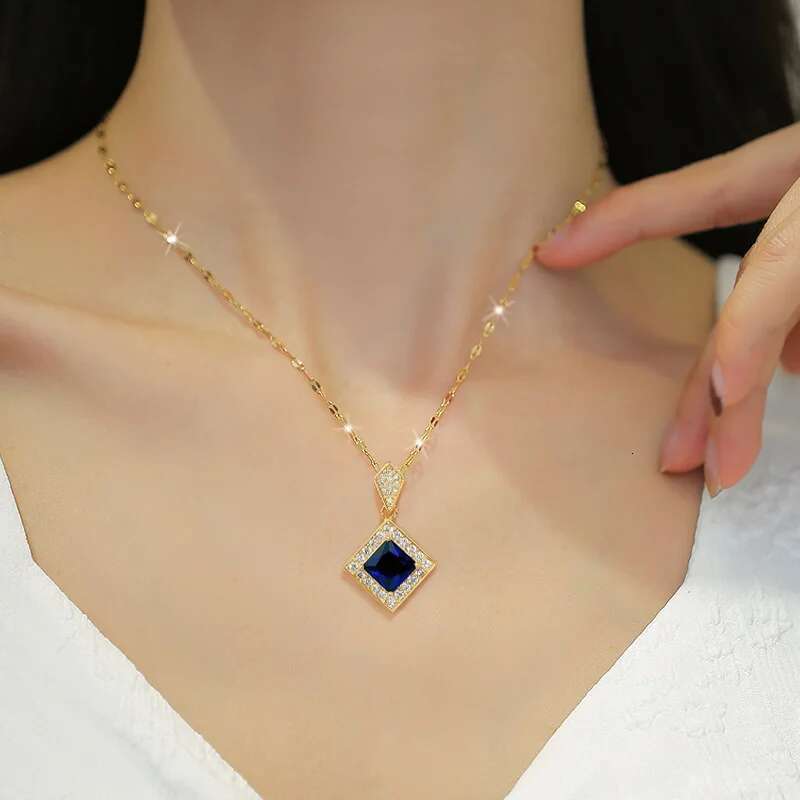 Exquisite Geometry Square Necklace Earrings Bracelet Charm Ladies Jewelry Fashion Bridal Accessory Set Romantic Gift