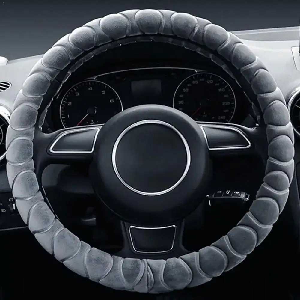 Soft winter warm plush car steering wheel cover universal 37-39cm steering wheel cover used for car interior accessories in 6 colors H25430