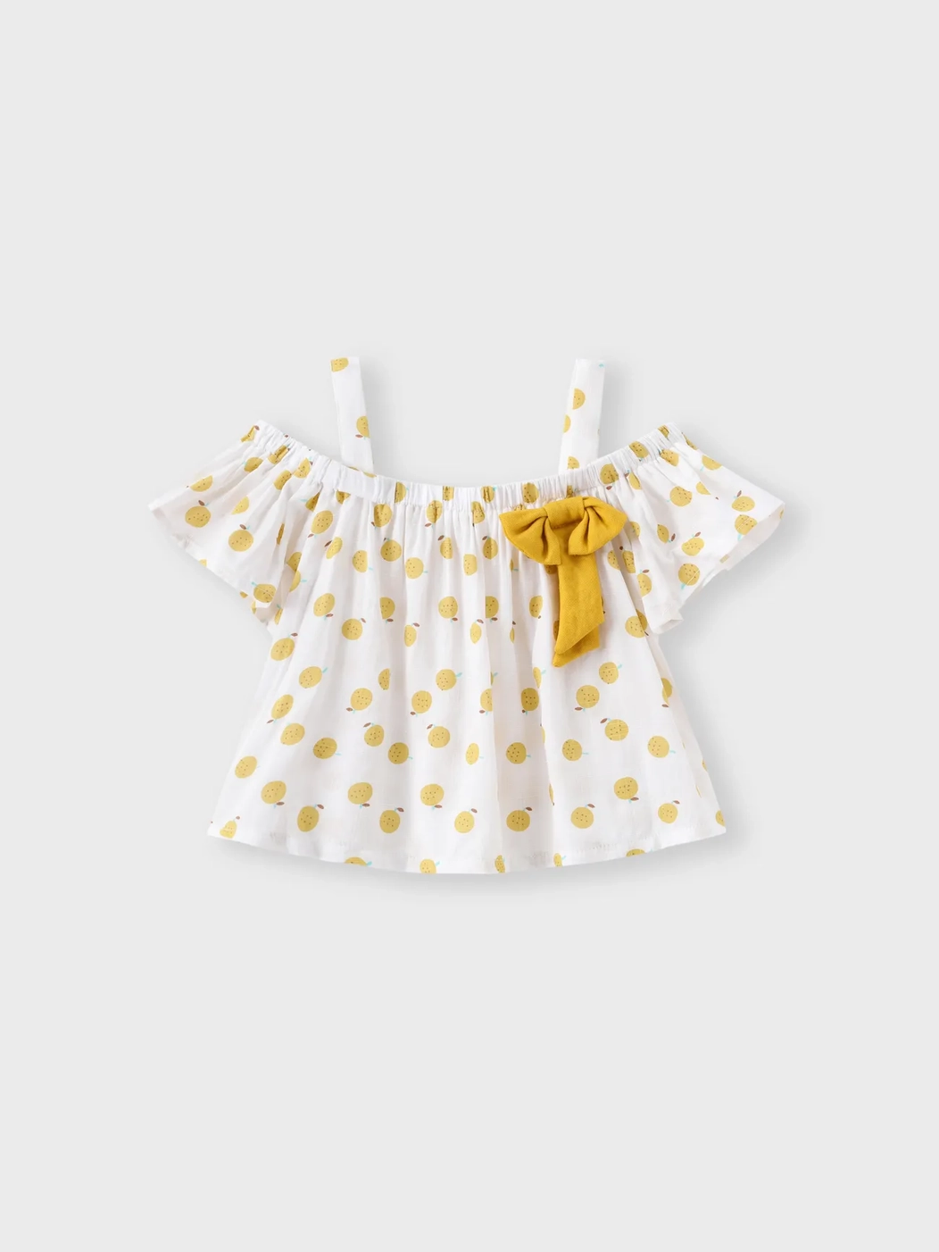 PatPat 2-piece Toddler Girls Fruit Print Bow Top and Shorts Set