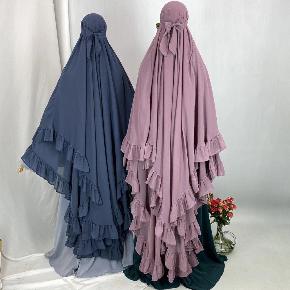 Fashion Long Khimar Plain Chiffon Muslim Women Prayer Scarf Dubai Turkish Hijabs Turban Ramadan Niqab Abaya For Women 250420