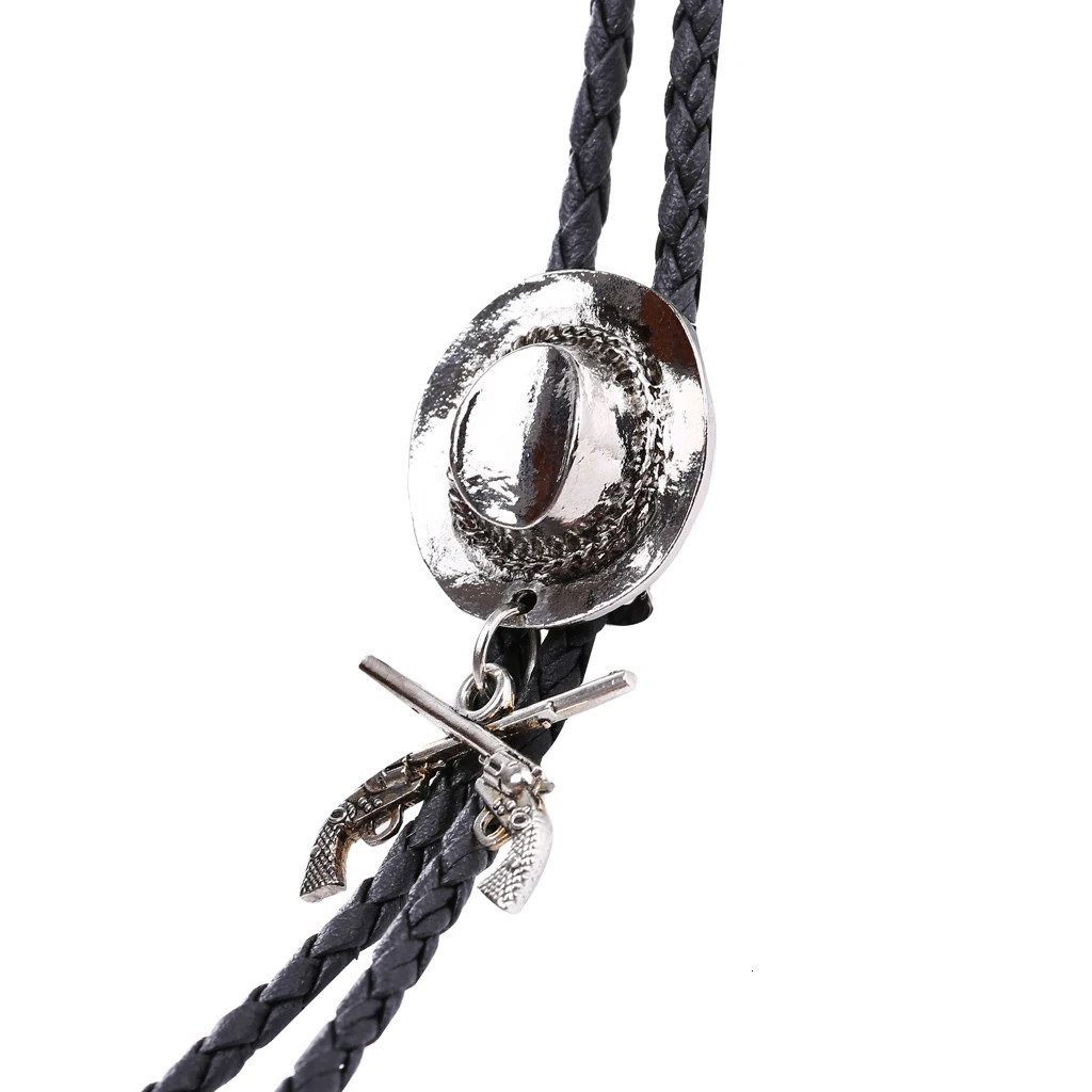 Western cowboy double gun hat bolo tie riding fashion accessories metal bolo tie 250430