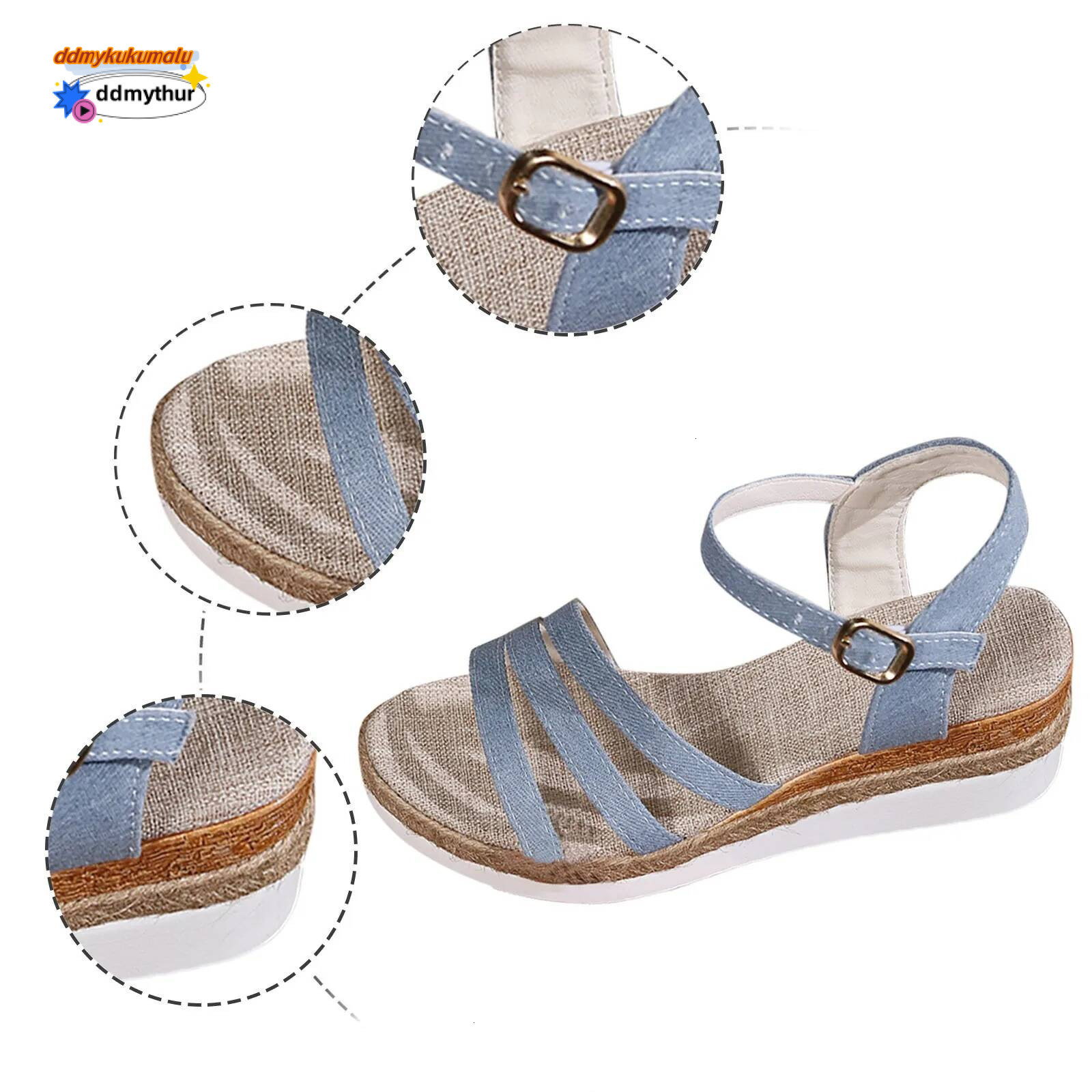 ddmythur Men Thick Bottom Shoes Women'S Spring And Summer Fashion Cloth Wedge Sandals Casual Zapatos Mujer 2024 Tendencia ddmythur ddmythur ddmyk