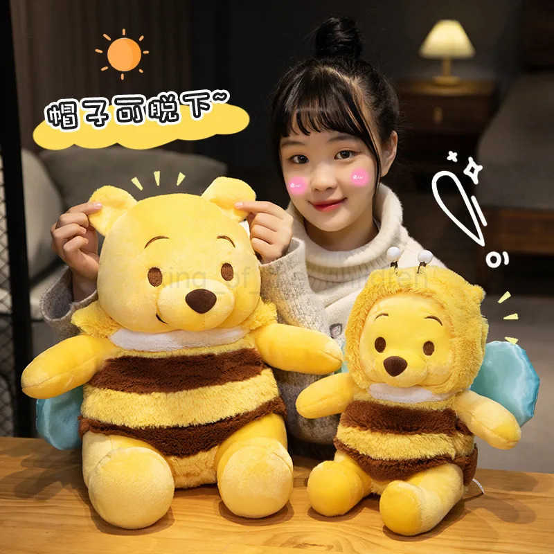 Disney 50cm Genuine Disney Bee Winnie The Pooh Plush Toys Pillow Kawaii Anime Bear Stuffed Doll Toys For Childrens Birthday Xmas Gifts W250430
