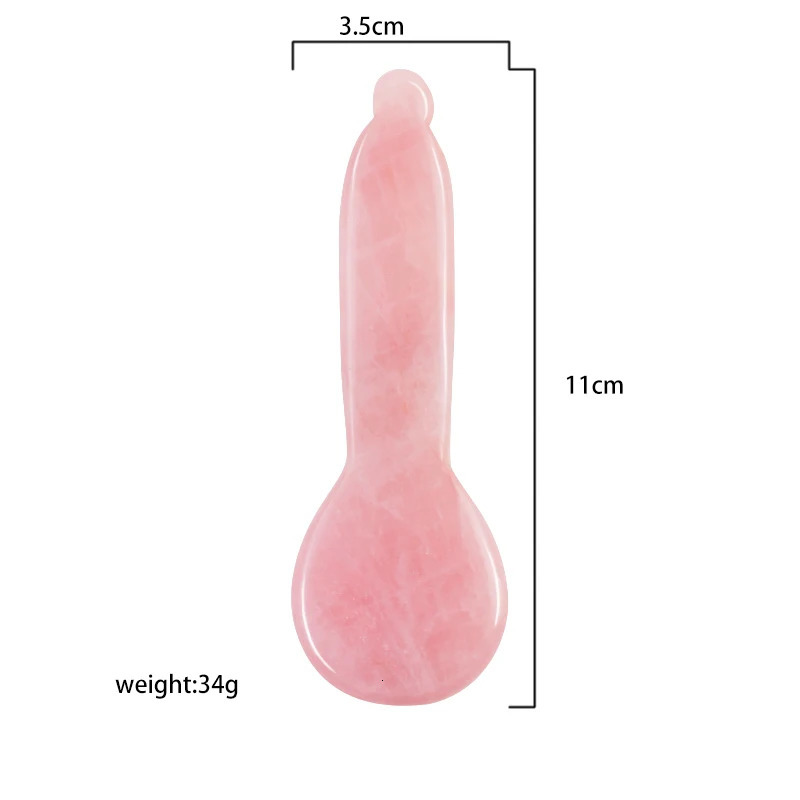 Rose Quartz Spoon Face Care Gua Sha Tool Beauty Health Product Natural Stone Jade Scraper Massager Neck Skin Scrape Massage 250424