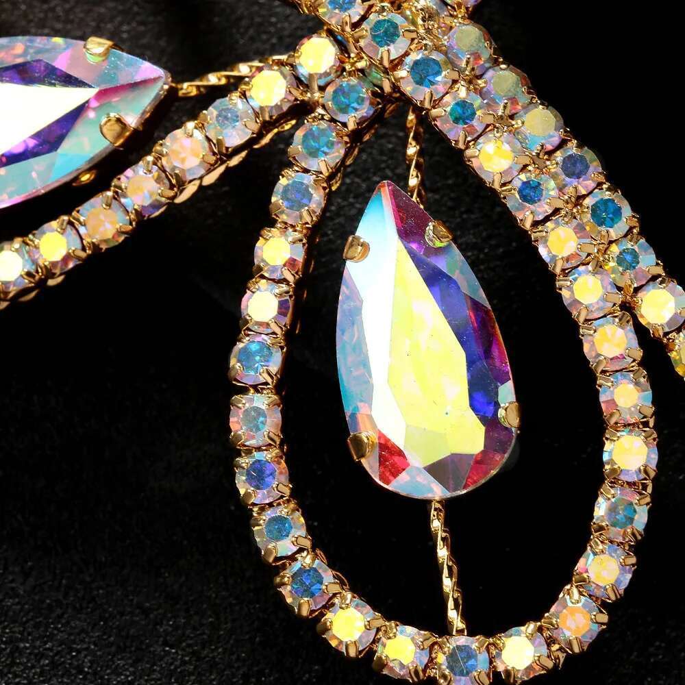 Stonefans AB Color Rhinestone Headpiece Costume Jewellery Bridal Diadem New Belly Dance Tiara Ballroom Hair Piece Crystal