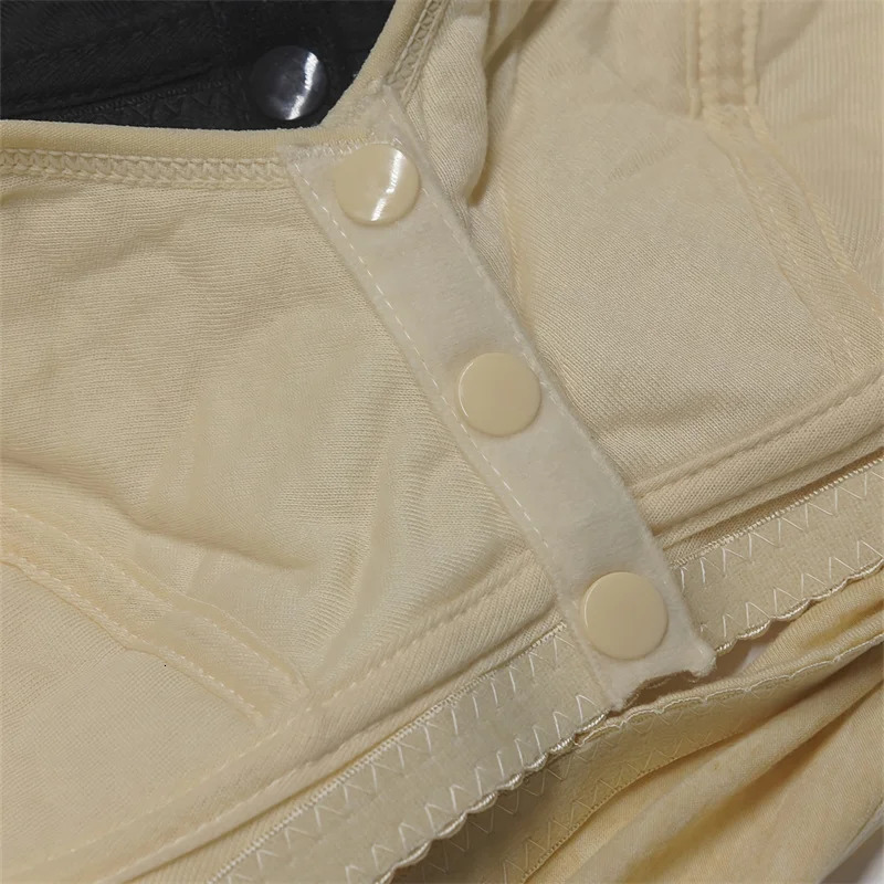 2PCS front button underwear womens soft cotton vest middleaged and elderly strapless bra largesized 250430