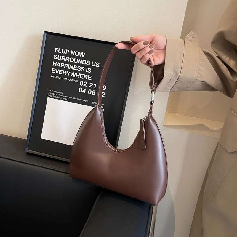 MOODS Fashion Underarm Shoulder Bags For Women PU Leather Pure Color Armpit Hobo Bag New Designer Purses And Handbag Bag