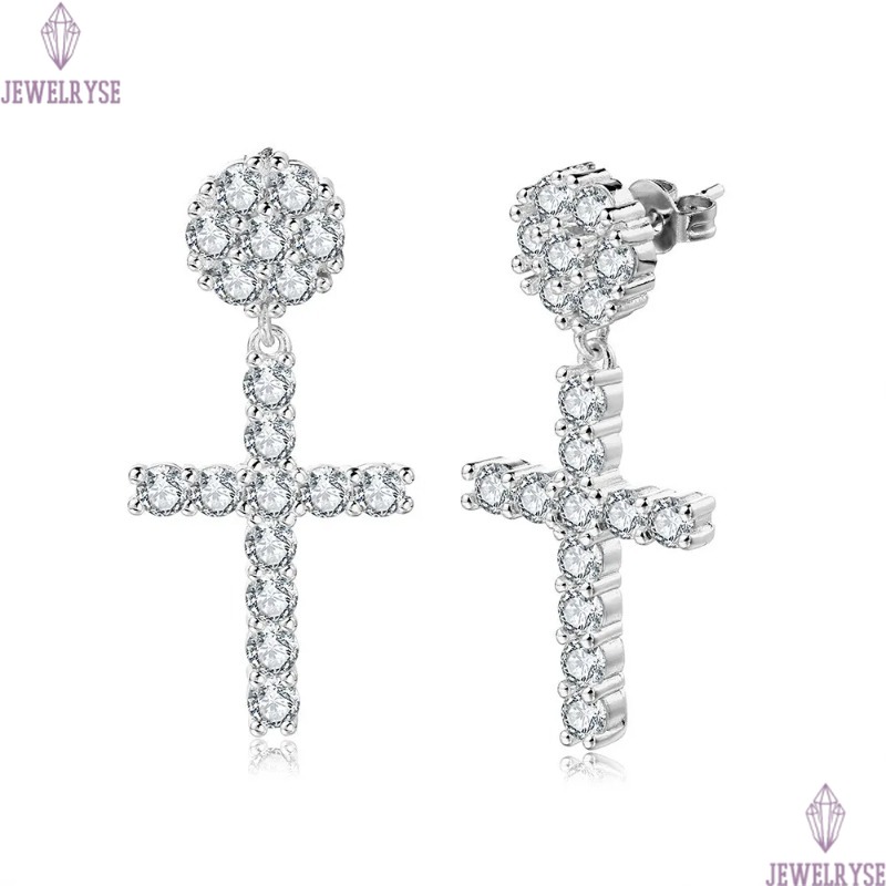 Choucong Hip Hop Dangle Earrings Luxury Jewelry 925 Sterling Silver Gold Fill Round Cut 5A Cubic Zircon CZ Diamond Elegant High Quality Party Woemn Cr