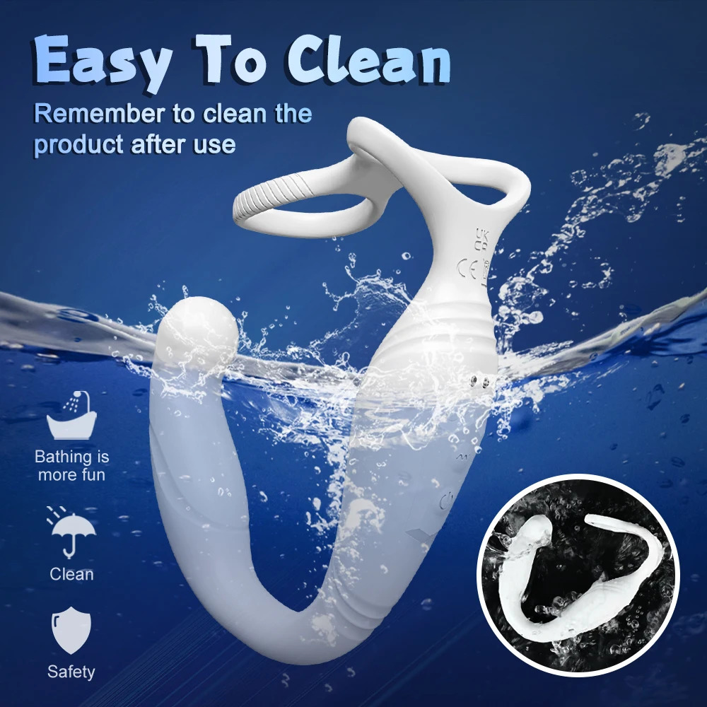 Male Sex Toys Rotating Anal Vibrator Prostate Massager Dual Penis Ring Cock Rings Anal Butt Plug Vibrators Anal Toys for Men 18 251129