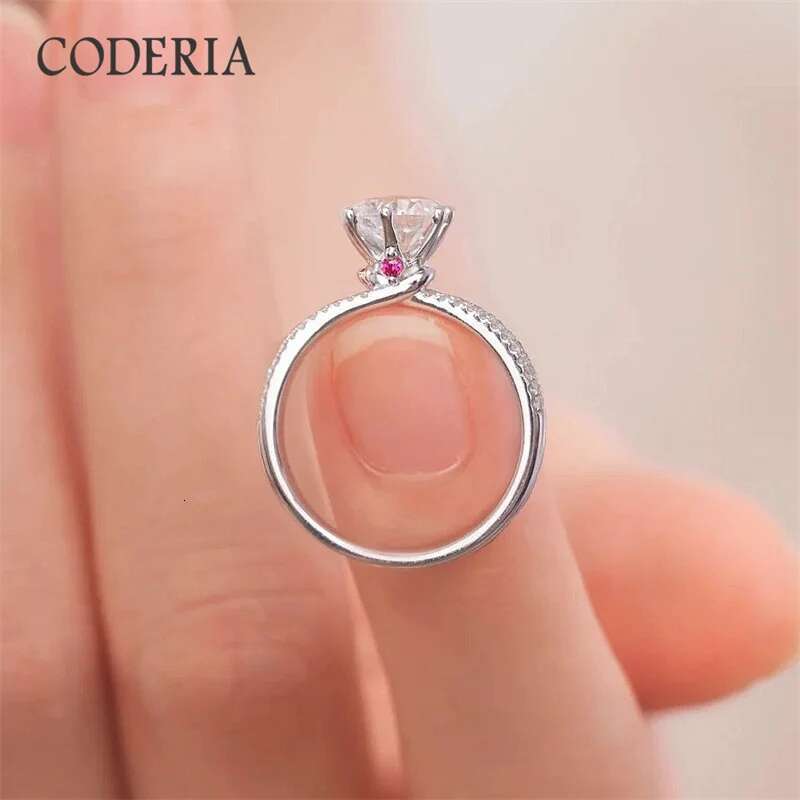 Sterling Silver Women Ring Plated 18K White Gold With Brilliant Diamond Cut 1 Carat Moissanite Wedding Rings Promise Band