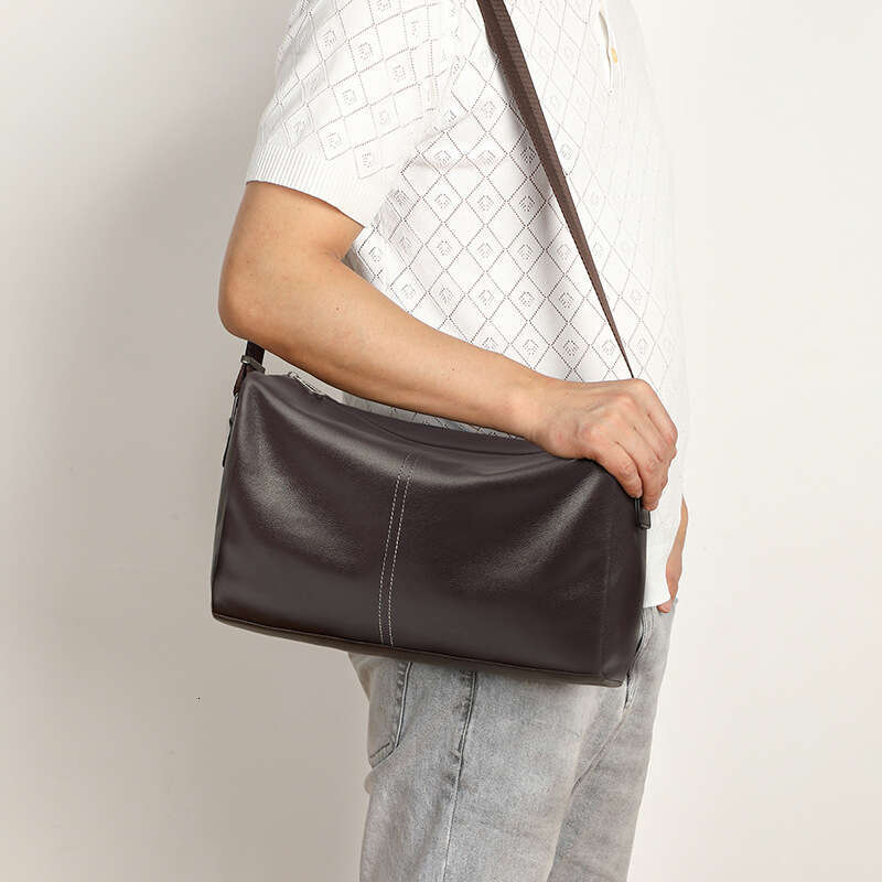 Luxury Bag Designer New Genuine Leather Large Capacity Casual Top Layer Cowhide Crossbody Fashion Simple Men S Shoulder Bag