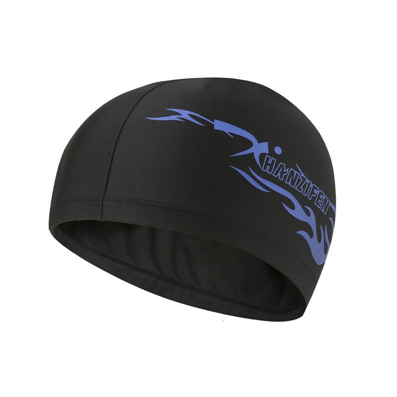 Adult cap with flame print breathable swimming cap, comfortable and not too tight on the head