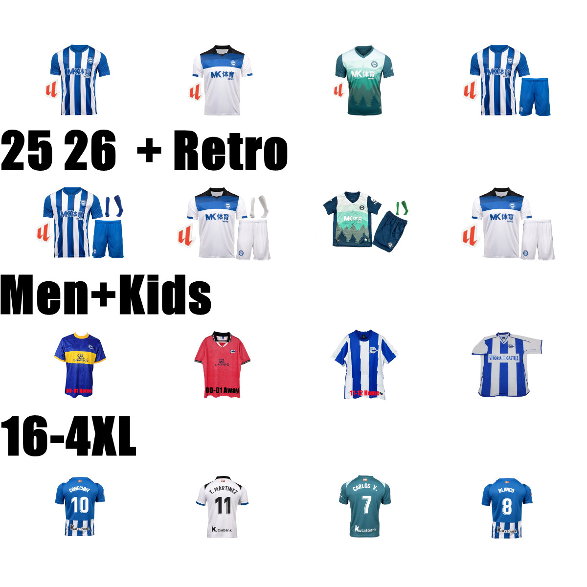25/26 Deportivo Alaves soccer jerseys LEJEUNE DUARTE ABQAR RIOJA 2025 2026 SYLLA DE LA FUENTE ALKAIN GURIDI men kids retro football shirt FAUSTO TIENZA maillot de foot