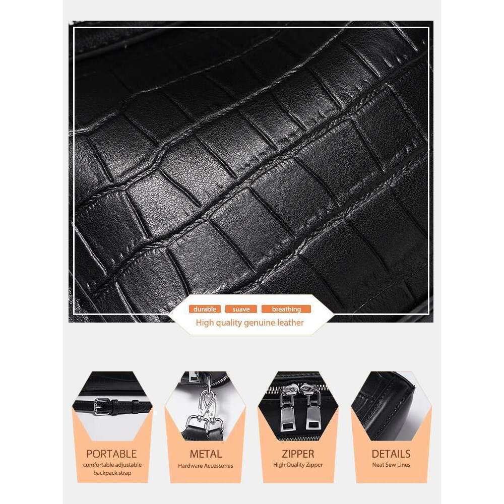 Zency Genuine Leather For Women Sturdy Top-handle Crocodile Handbag Classic High sense Shoulder Bags Female Crossbody Pillow Bag