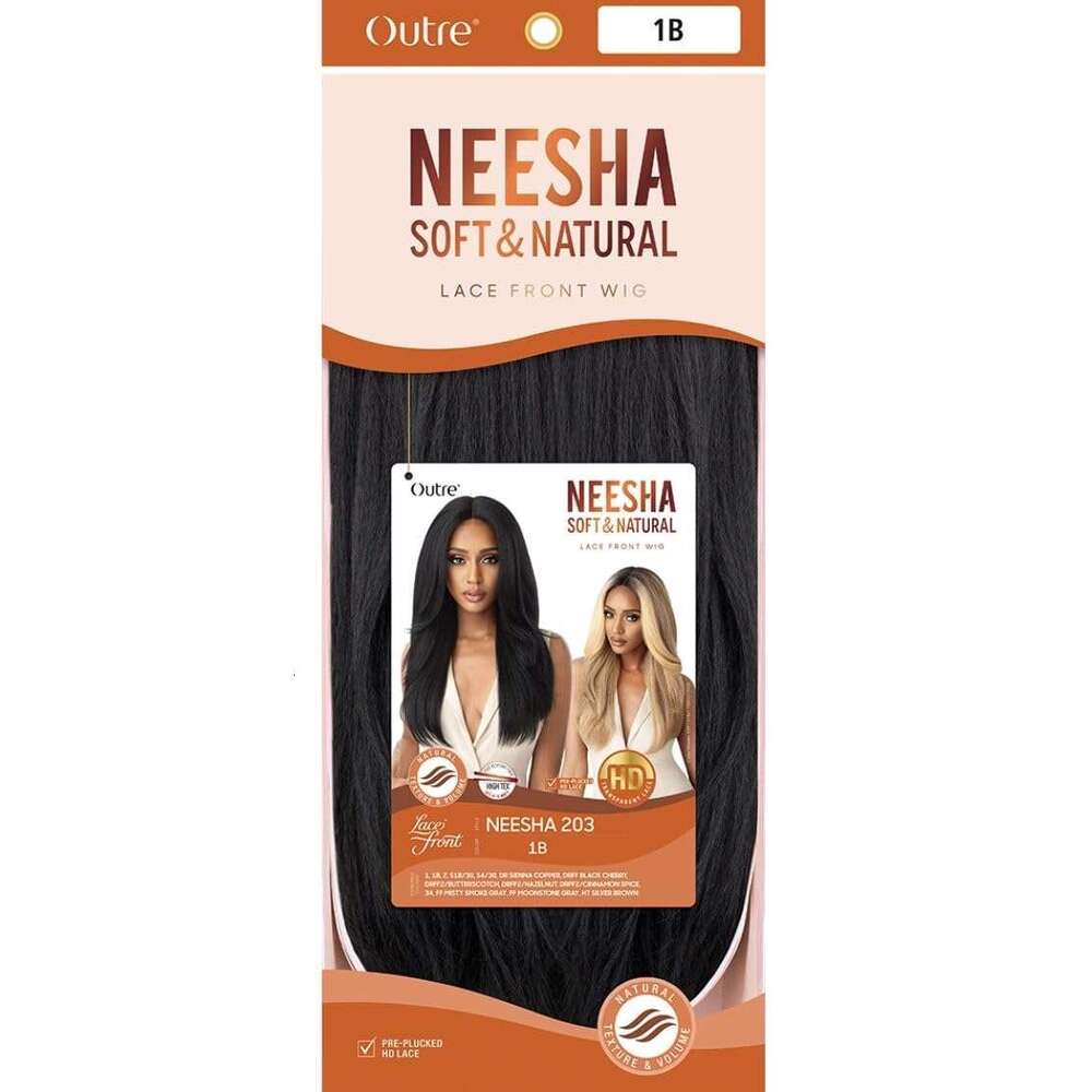 Outre Synthetic Lace Front Wig (Soft & Natural) - NEESHA 203 (Color:1B Off Black)