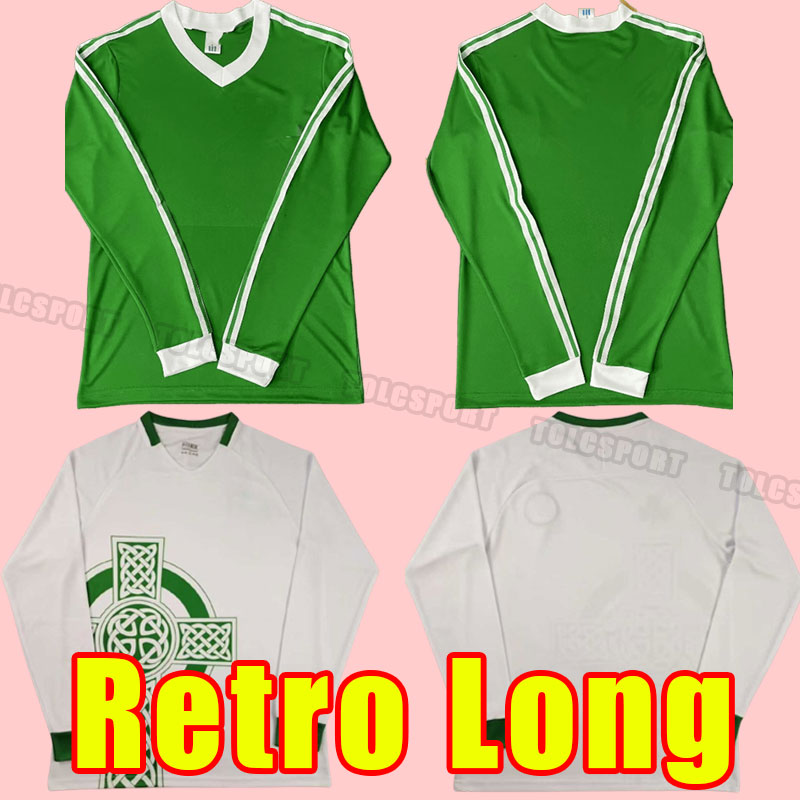 Ireland 86 1986 Long sleeve retro soccer jerseys home classic vintage Irish McGRATH Duff Keane 1986 86 STAUNTON HOUGHTON McATEER football shirt