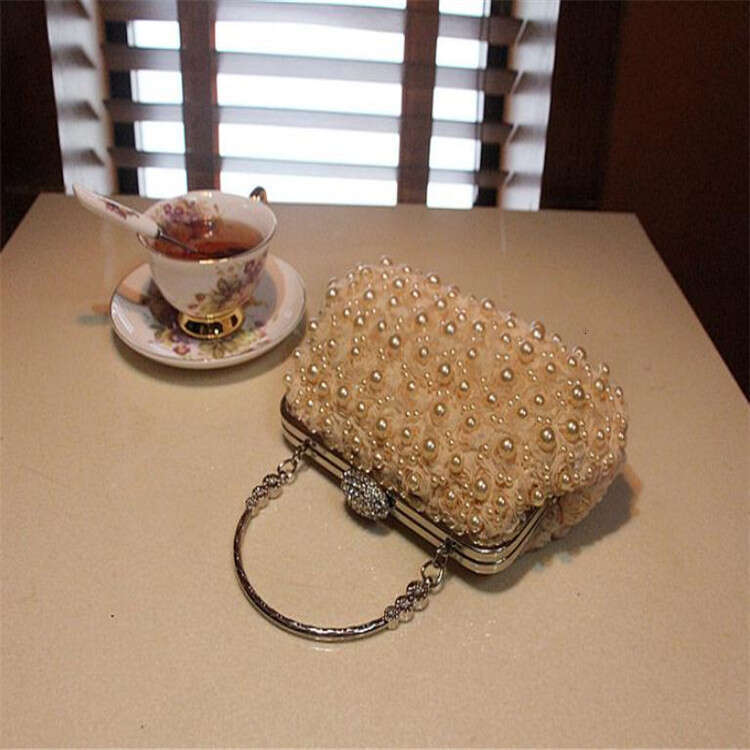 Dinner Bag Pearl Diamond Banquet Hand Held Bride Bridesmaid Dress Women S One Shoulder Diagonal Cross Small Bag Chain Bag KQ