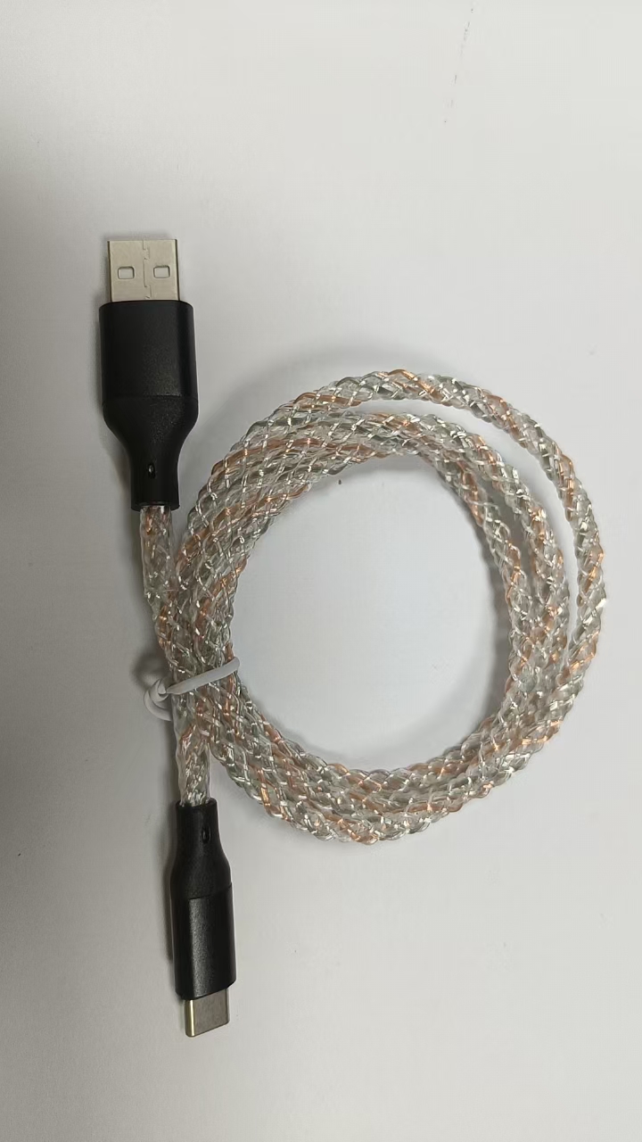 1M RGB Breathing Luminous Gradient Light USB C 66W PD Data Cable TYPE-C 6A Fast Charging For iPhone 15 Huawei Samsung Data Cable