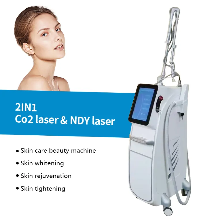 2 In 1 Co2 Fractional Skin Resurfacing Nd Yag Laser Tattoo Removal Acne Scar Stretch Marks Removal Fractional CO2 Laser Skin Resurfacing Smooth Scars 