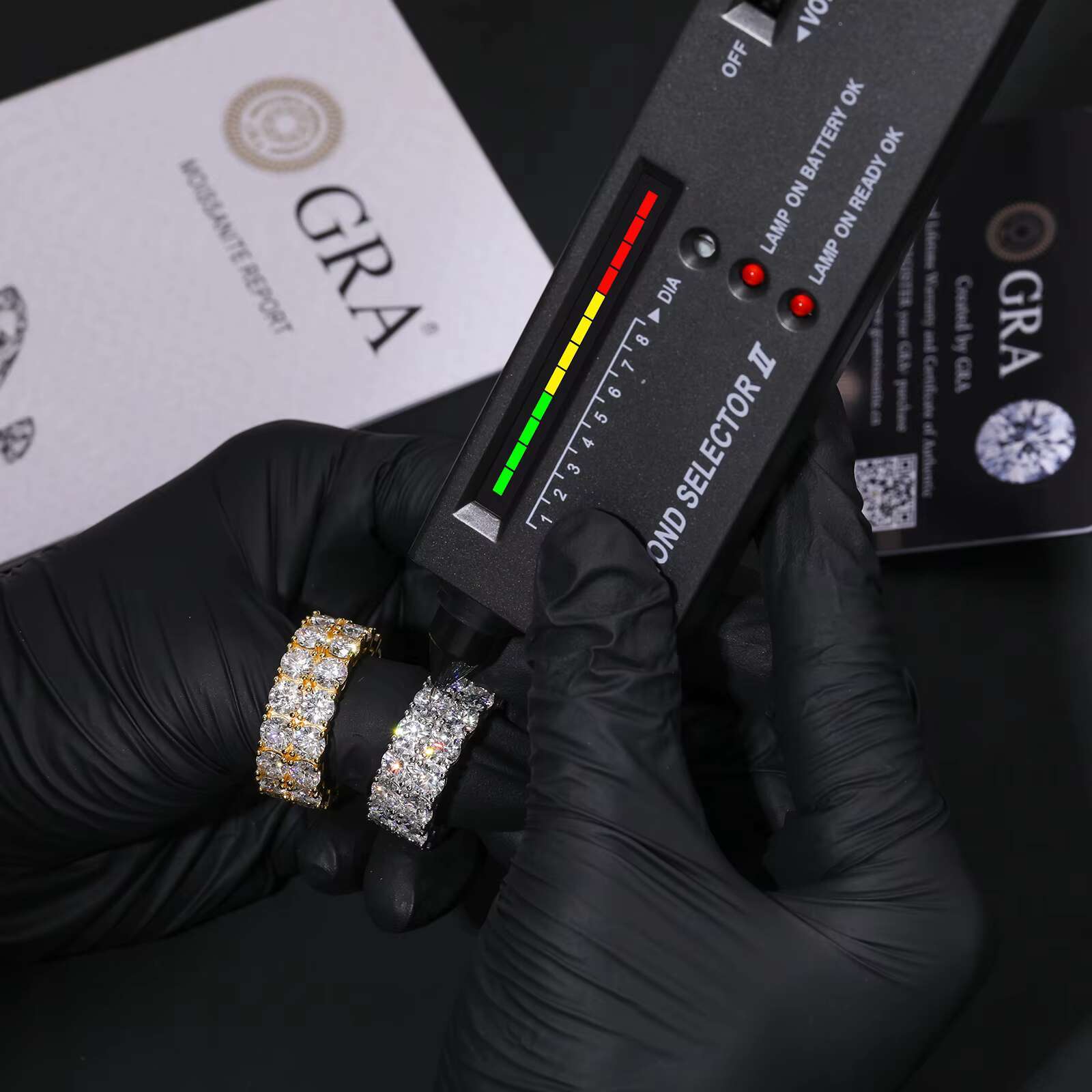 Luxury 2-Row Ice Moissanite Diamond Gemstone Ring 925 Sterling Silver Classic Style Elegant Fine Jewelry for Weddings Gifts