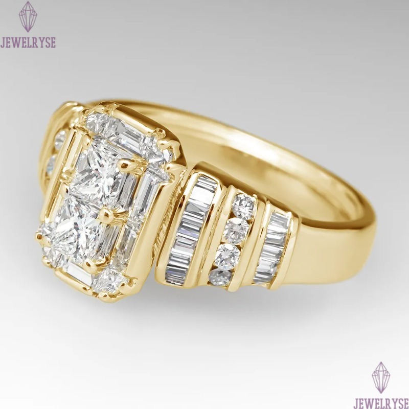 Wedding Rings Luxury Jewelry 925 Sterling Silver T Princess Cut White Topaz CZ Diamond Gemstones Party Eternity Women Engagement Band Ring Gift