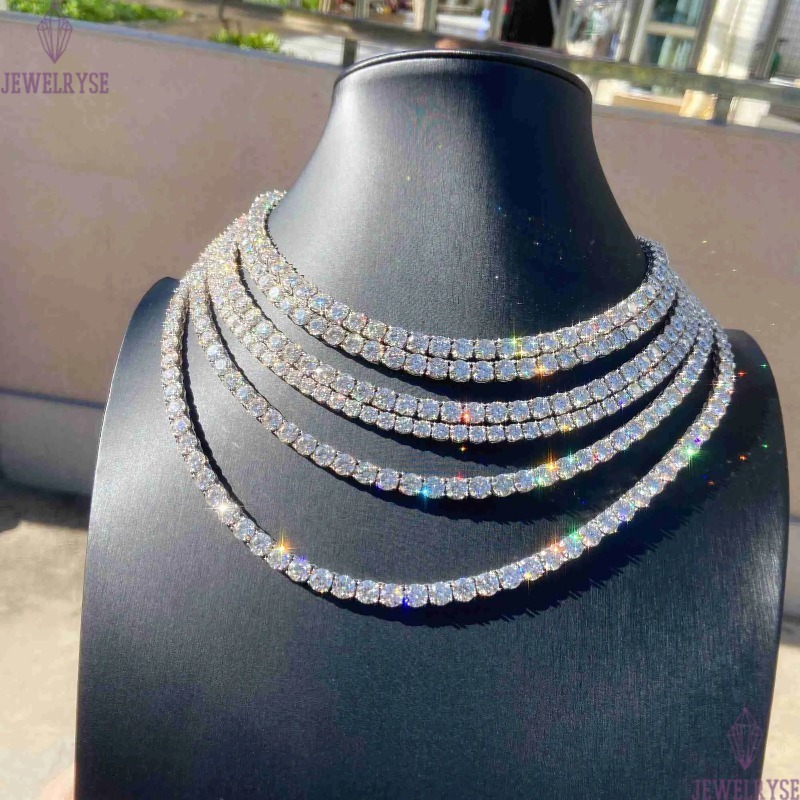 necklace moissanite chain Hip Hop Jewelry Sterling Silver 925 Pass Tester Diamond Chain VVS Moissanite Luxury Tennis Chain