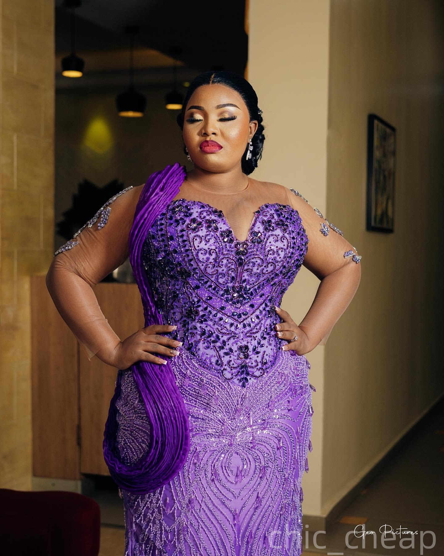 Mermaid Purple Plus Size Prom Dresses 2025 Crystals Sequined Stylish Evening Formal Party Second Birthday Engagement Gowns Dress For Special Occasions