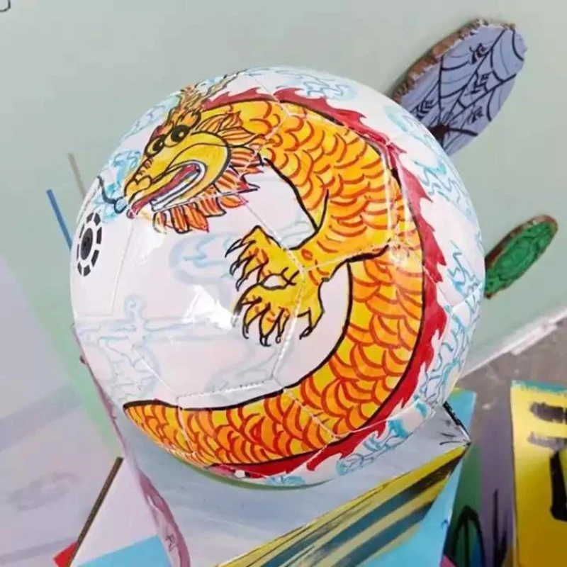 Size 3/4/5 Football Kids DIY Coloring Painted Soccer White Signable Advertisable Outdoor Football Training Match Boys Gift