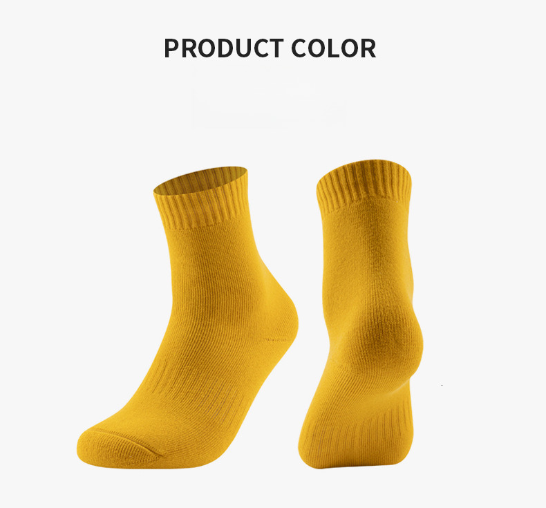 Autumn winter Merino wool mid tube skiing sports thick hiking socks, towel bottom, sweat absorbing and breathable socks