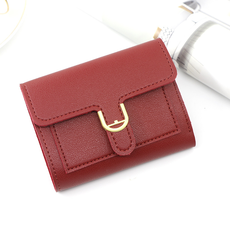 designer wallet New Korean Version Women S Wallet Short Small Off Ins Simple Solid Color Coin Purse Bank Card Change Hand Held Bag luxury wallet key p