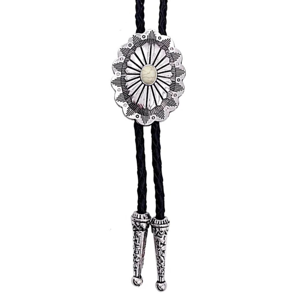 Celtic turquoise bolo leather rope tie fashion pure western cowboy style bolo tie collar rope 250430
