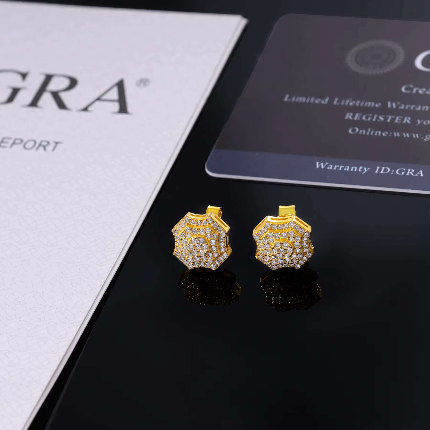 Iced Out Geometric VVS Moissanite Diamond Jewelry Hip Hop 925 Silver Push Back Bolt Stud Earrings 100% Pass Diamond Test