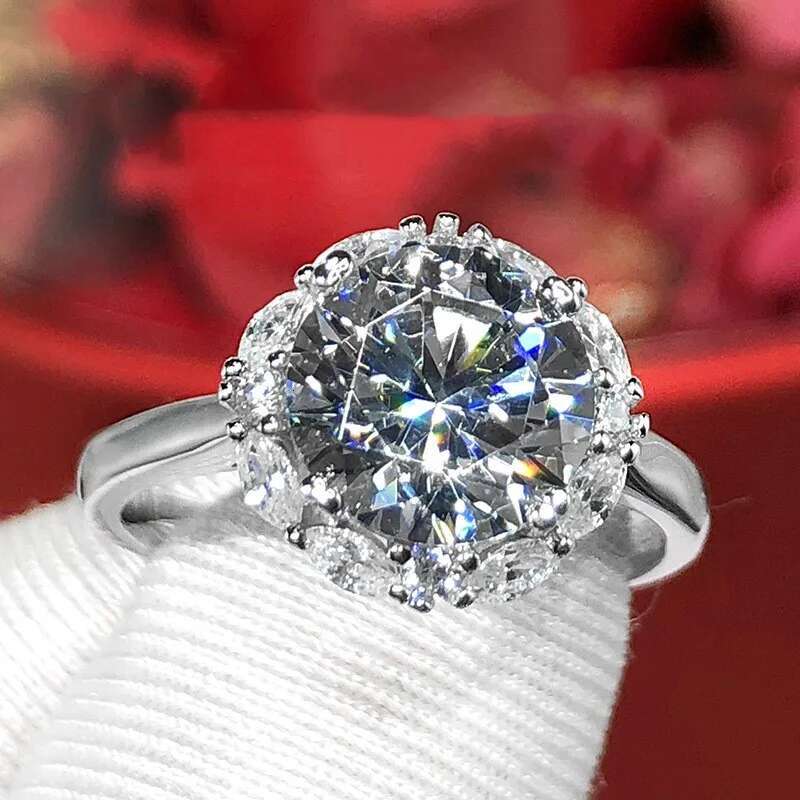 Moissanite 925 Sterling Silver Wedding Ring 5 CT D Color VVS1 Brilliant Diamond Finger Band Women Jewelry With GRA Certificate