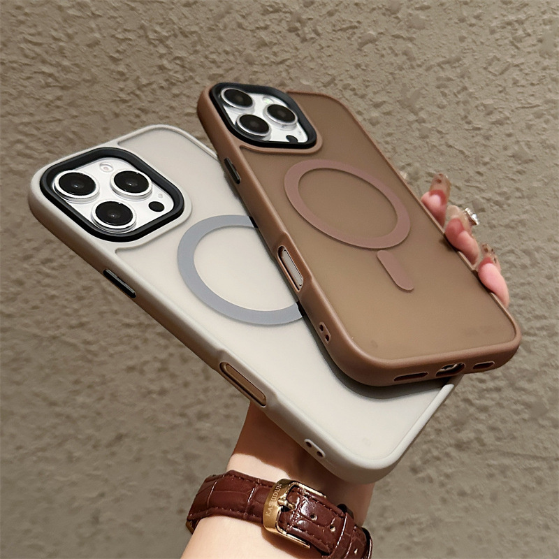 Matte Shockproof Armor for Magsafe Case For iPhone 16 15 14 Plus 13 12 11 Pro Max Wireless Charging Magnetic Hard PC Cover