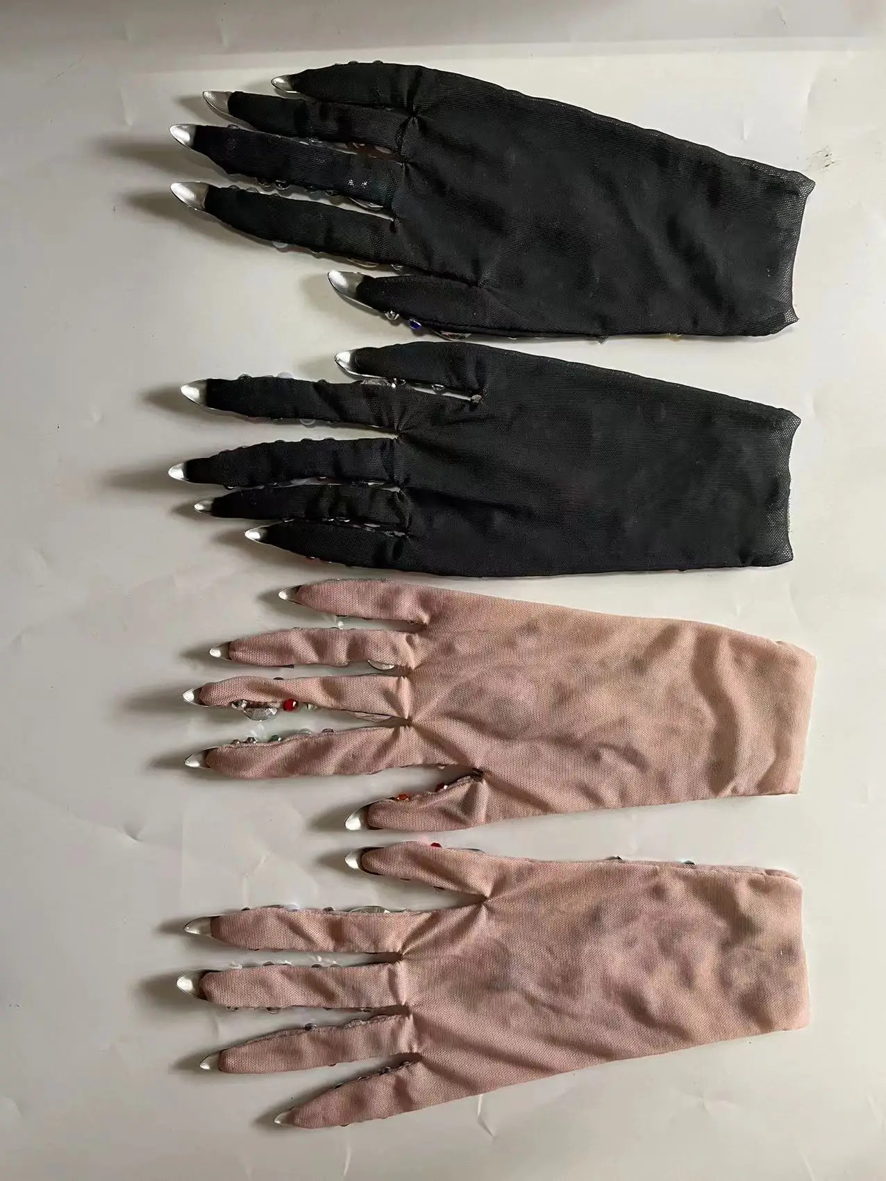 Sexy Rhinestone Mesh Gloves Shining Crystal Short Gloves Stage Performance Show Accessories Nightclub Party Outfit 250420