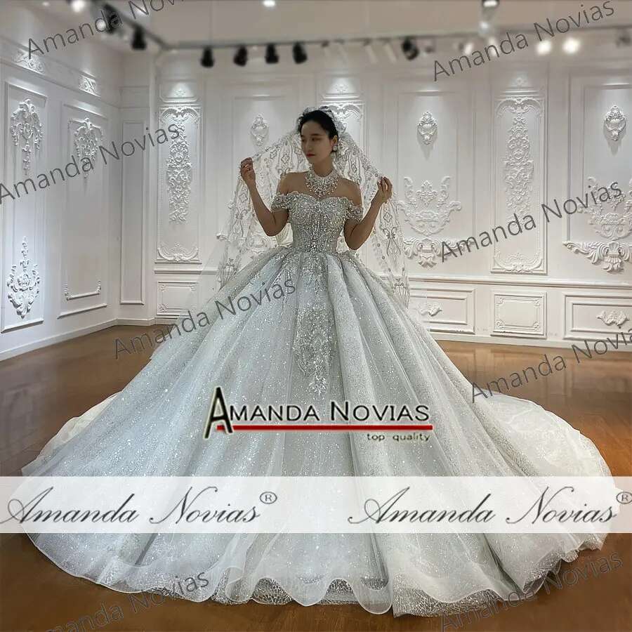 Customized Ns4923 Off The Shoulder Straps Beading Wedding Dress Real Photos 2025