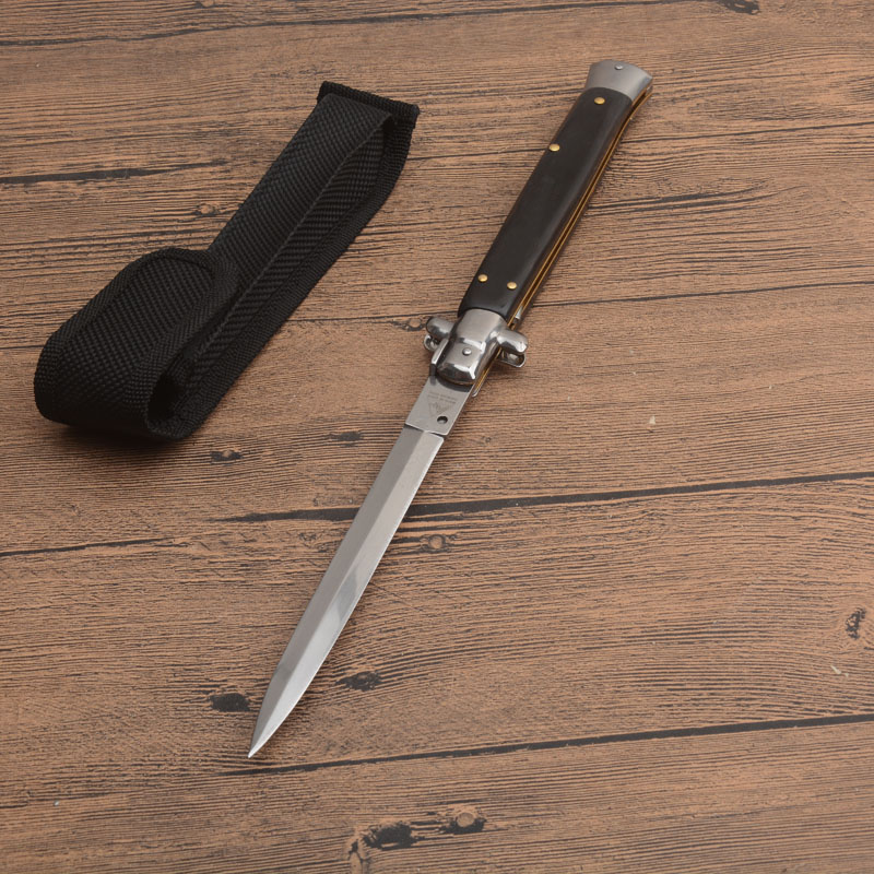 5Models 13'' Godfather Stiletto Folding Blade Knife 3.5 440c Steel Blade, Acrylic/Wood Handles