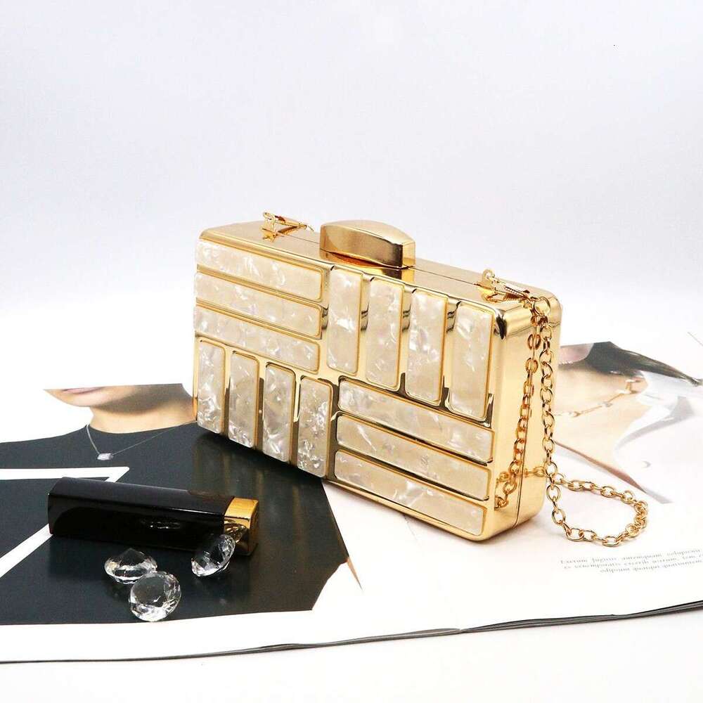 Dinner Bag New Acrylic Imitation Shell Dinner Dress For Socialites Simple Style One Shoulder Hand Held Diagonal Cross Bag Women S Bag KQ