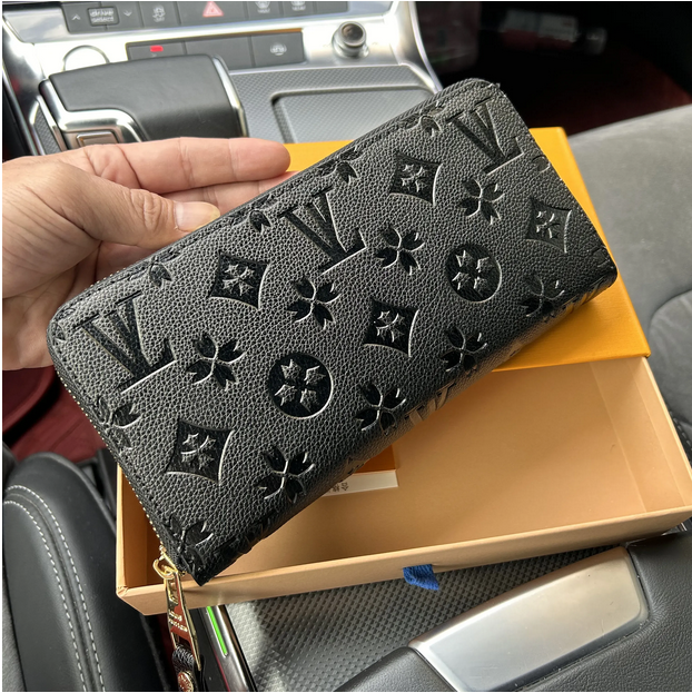 Designer Wholesale Fashion Luxury Wallets Long Style Single Zipper ORGANIZER Men Women Leather Wallet Lady Purse Card Holder