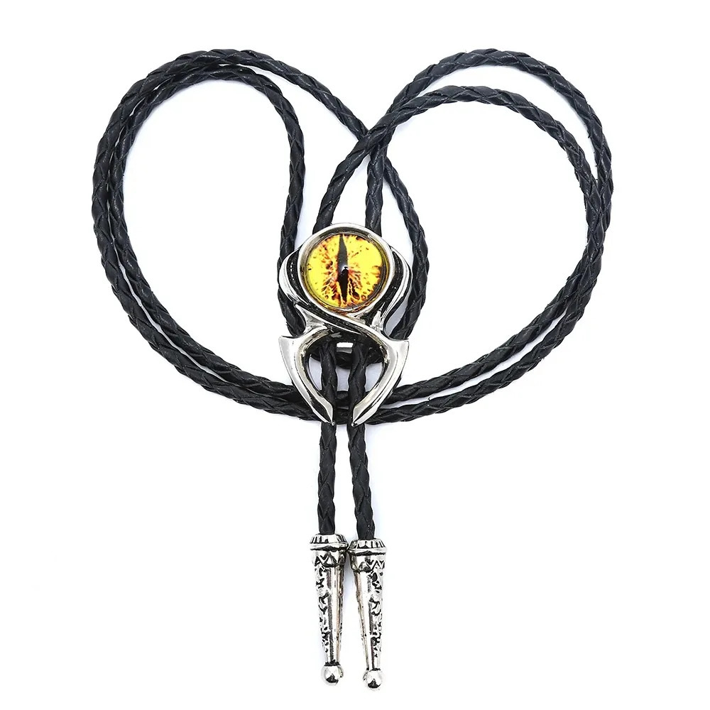 Western cowboy bolo tie mens leather collar rope natural crystal tie accessories unisex British rope 250430