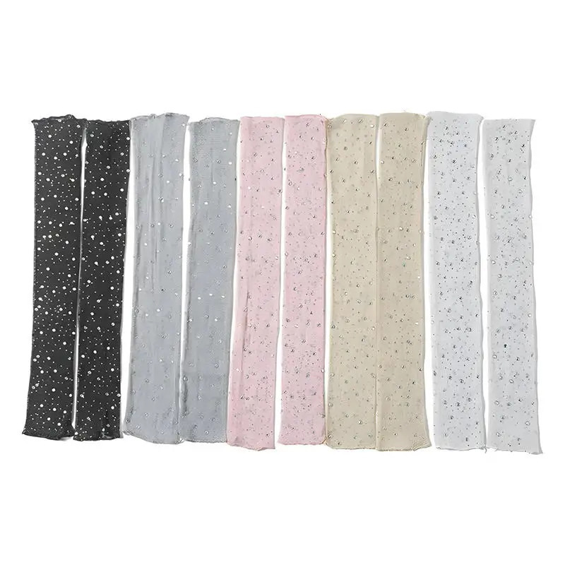 Sweet Sun Protection Crystal Arm Sleeves Mesh Long Sleeves Ice Silk Sleeve Breathable Hand Sleeves Summer Arm Sleeves For Women 250430