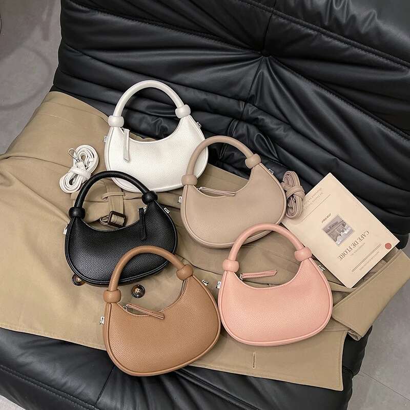 LEFTSIDE Small PU Leather Saddle Bags Lady Crossbody Shoulder Bag for Women 2025 Spring Y2K Trend Simple Handbags and Purses