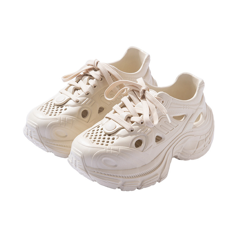 Thick Soled Perforated Women Lace Up Sports Running Dad Shoes Driving Water Cool Slippers For Women In Summer Ddmysaturn