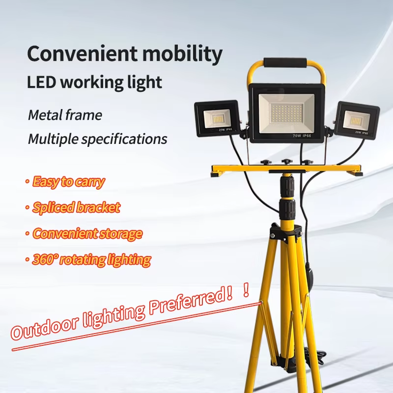 Led Spotlight Outdoor Three Heads LED Tripod Emergency Lamp Outdoor Lighting external LED focus work lights for garage work shop