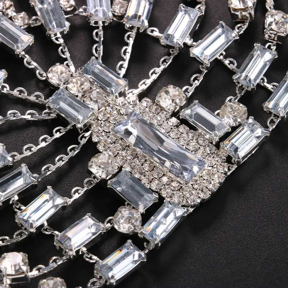 Elegant Rhinestone Bridal Headband Hat Forehead Hair Accessories Fashion Jewelry Wedding Crystal Head Chain Women Headpiece